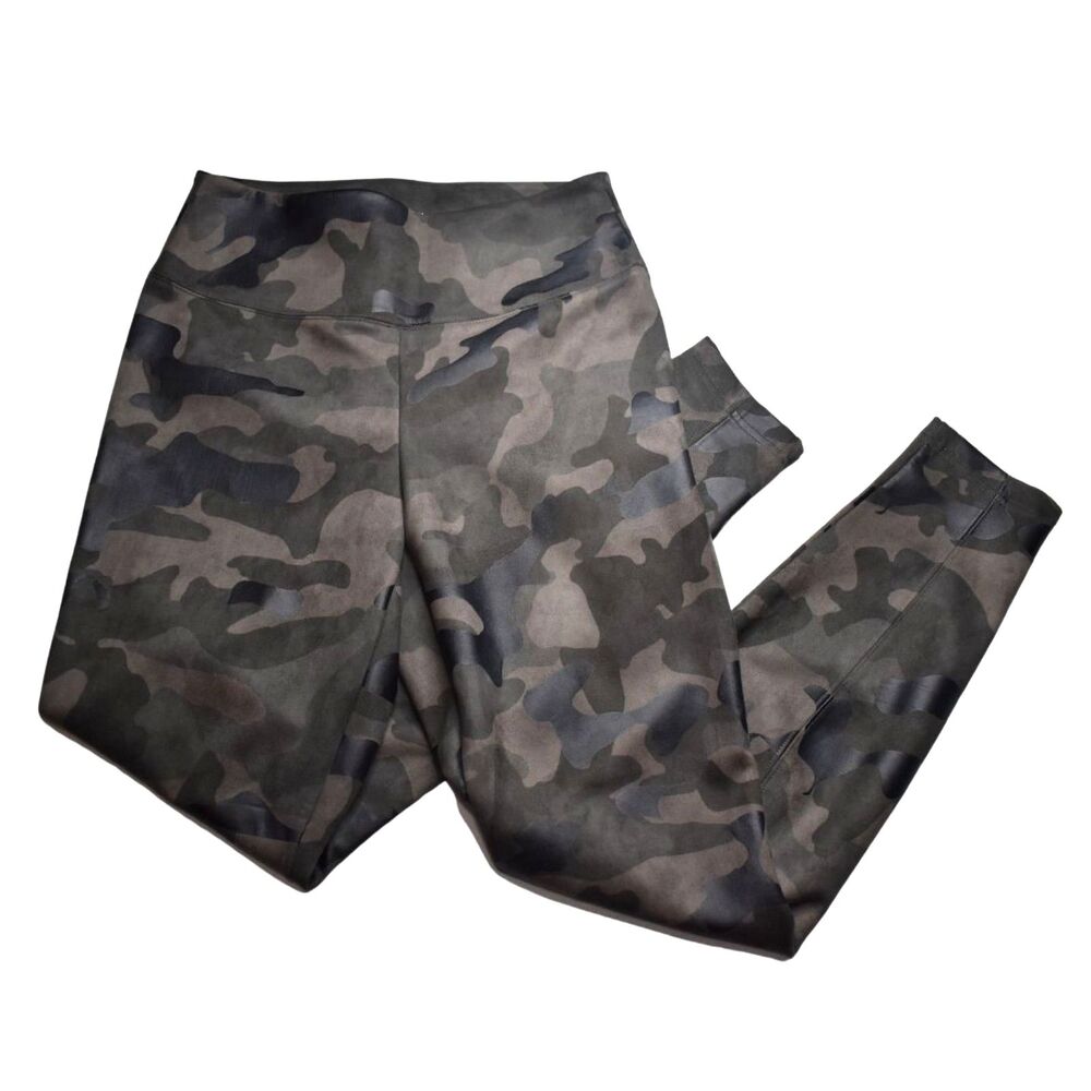 White House Black Market Runway Legging Camo Print Faux Suede Soft Womens 10
